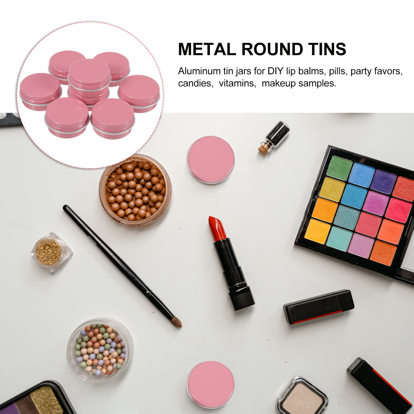 8 pots ronds en aluminium, éta - Lip Balm avis et prix